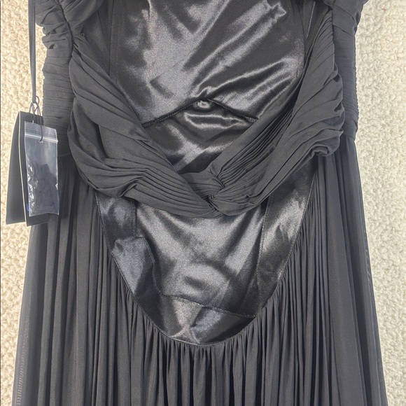 NWT Terani Couture Womens Black Beaded Neckline Strapless High Low Gown Size 18 - Picture 13 of 16